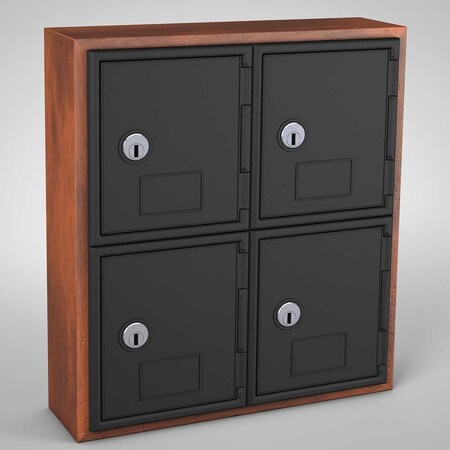 United Visual Products Sliding Door Indoor Enclosed Corkboard, 7 UV9010ACS-GOLD-KEYLIME